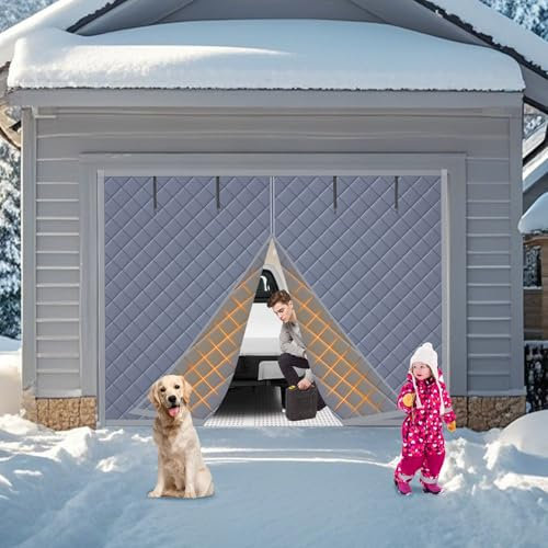 Garage Door Cover Garage Insulation Kit Insulated Garage Door Screen for Winter Garage Door Insulation Kit 1 Car Made of Oxford and Thicken Cotton for Thermal Insulation Soundproof (9 * 8Ft)