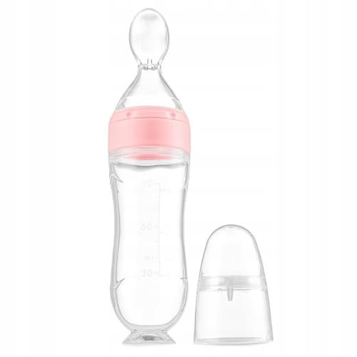 Kidnort Silikon-Babyflasche mit Löffel, 90 ml, transparent (Retter Hjärta)
