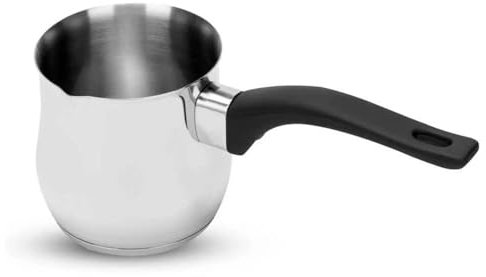 PNJB Turkish Tea Coffee Maker Warmer, Turkish Coffee Pot, Turkish Coffee Decanter Stainless Steel, Compact and Elegant, Long Handle,170ML (8.5 CM)