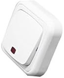 Pulsador luminoso de superficie, color blanco, ideal para señalización y control de iluminación en espacios domésticos y comerciales.