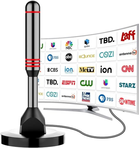 2024 Newest Indoor Aerial for Smart TV with Signal Booster - Digital Aerial for Freeview TV, 560+ Miles Long Range Support, 4K 1080P, Magnetic Base, 16.4FT Coax Cable