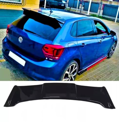 For Auto Perfectionists UK Rear Roof Spoiler Compatible With VW Polo MK6 AW GTI R 2018-2024 Batman Style ABS Carbon Fibre