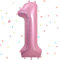 Ballon Chiffre 1,Ballons 1 an Rose,Ballons 1 Ans Anniversaire Numero 1 Hélium Ballons,101cm Chiffre 1 Decoration Pour Garçons Filles Anniversaire Fête