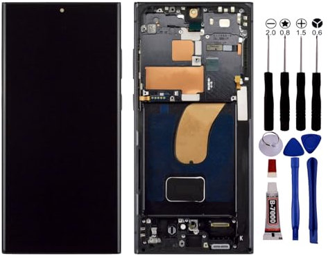 KOMI - Ecran pour Samsung Galaxy S23 Ultra SM-S918B Châssis Noir avec Empreinte