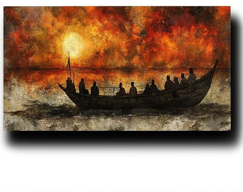 Peinture par Numero Adulte, Bateau Peinture à l'huile par Numéros sur Toile Artisanat avec Pinceaux peinture Acrylique, Adulte Paysage Tableau Decoration Murale, Coffret Cadeau Femme 80X160cm 7-A-L