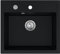 SINK QUALITY Granit Spülbecken schwarz 56 x 51 cm - inkl. Siphon automatisch und Impregnate - Waschbecken für Küche - Spüle für 60 cm Unterschrank Granitspüle für Küche