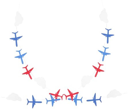 Abaodam Aviation Day Banner Bunting Vintage Flugzeug Wolke Bunting Geburtstag Party Dekorationen Uk