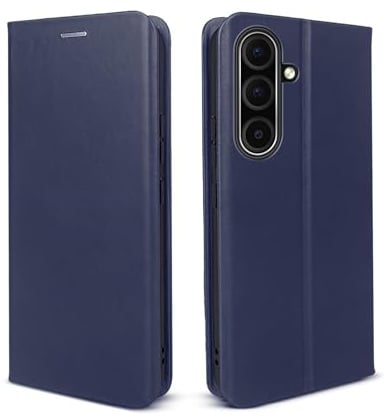 phase9 Echtleder Handyhülle für Samsung Galaxy A56 5G Klapphülle Leder Case Hülle Magnetverschluss RFID-Schutz Kartenfächer Geldfach Standfunktion Schutzhülle Datenschutz Blau