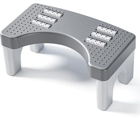 Toilettenhocker Erwachsene, Toilettenhocker Klappbar Hoch, Staubfrei und Rutschfest WC Hocker Erwachsene, Eingedickter Klohocker für Assist Relieve Verstopfung, Blähungen, Reizdarmsyndrom (Grau)