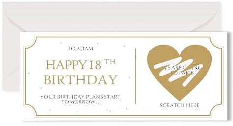 Personalised Scratch Card Birthday Scratch Card Gift Reveal Birthday Surprise Greeting Cards Scratch-Off Stickers with Envelope Best Wishes Gift Greeting Cards for Women Men (Design 2)