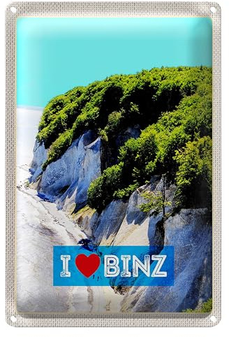 I BINZ | Blechschild | Dekoration | Urlaubserinnerung | 12 cm x 18 cm