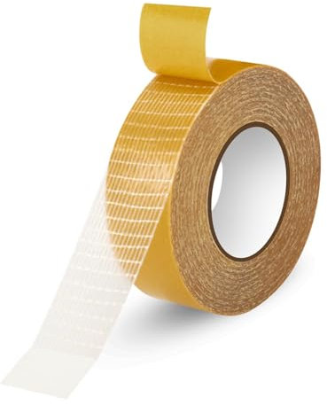 suzmei 1 Inch X 66FT Hem Tape for Curtains,Heavy Duty Double Sided Fabric Tape, Stitch Witchery Hem Pants Clothes Dresses Fabric Without Sewing Ironing, Strong Adhesive Tape for Rug, Carpet, Art (1)