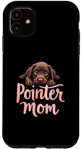 Pointer Mamá Perro Alemán Puntero Pelo Alambre Mamá Lindo Cachorro Carcasa para iPhone 11