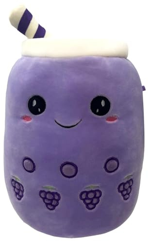 VFM - Boba Tea Soft Toy Purple Bubble Tea Plush Pillow, Cute Soft Stuffed Toy Plush Toy Cute Stuffed Plushie, Gifts for Birthday, Valentine's Day Christmas- 1 X Grape 30cm