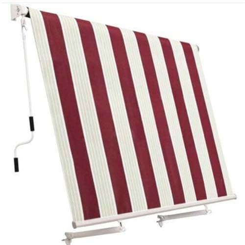 Tende da sole a caduta 200x250 cm bordeaux rigato bianco senza cassone