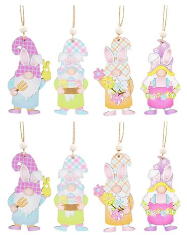 Uqezagpa Ostereier ohne Gesicht, Zwerge aus Holz, modisches Accessoire für Urlaubsdekoration und Heimdekoration, 8 Stück