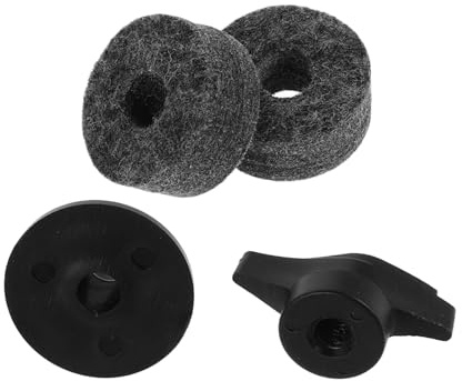 FUNOMOCYA 2 Stück Filzunterlagen Mit Kunststoff Hülsen Und Schraubknöpfen Beckenmanschetten Für Crash Splash Ride Geräuschdämpfende Schlagzeug Filzpads Vielseitig Kompatibel