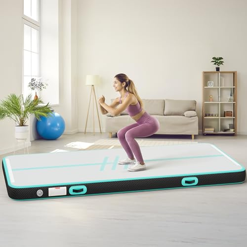 TAUS 3M Air Matte Track,Tumbling Matte Aktualisiert Kohlefaser mit Luftpumpe 10cm Hoch Tumbling Matte,Aufblasbar Gymnastikmatte Turnmatte für Training/Tumbling/Yoga/Fitness