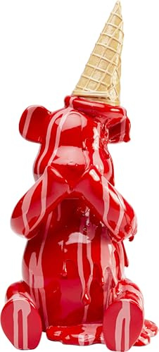 Kare Design Deko Figur Sitting Gelato Bear, Rot, Höhe 37 cm, Bär-Motiv, Dekoration, Kunst, Accessoire, Deko Objekt, Geschenkartikel