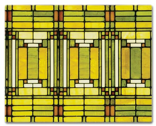 CounterArt Oak Park Skylight by Frank Lloyd Wright 3mm Tempered Glass Cutting Board 15” x 12” Manufactured in the USA Serving Board Charcuterie Board