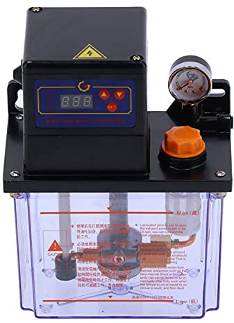 Fafeicy Pompa di Lubrificazione CA 220 V, Lega di Alluminio Ad Alta Resistenza, Pompa Automatica con Display Digitale per Torni CNC e Sistemi di Lubrificazione di Macchine Utensili