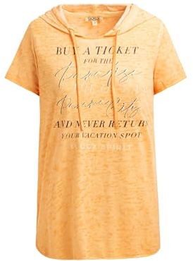 SOCCX Damen Kapuzenshirt mit Ausbrenner-Effekten und Artwork