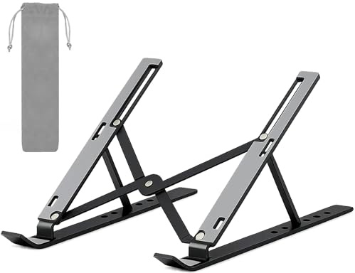 PECZEKO Soporte Para Ordenador Portátil, Soporte Plegable Con Altura Ajustable Y Ventilación Compatible Con MacBook Pro Air, Dell, HP, Acer (10-15,6 Pulgadas)