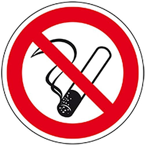 LEMAX® Schild Rauchen verboten Aluminium 200 mm Ø (Rauchverbot, No Smoking, Verbotsschild) praxisbewährt, wetterfest