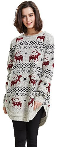 Rentier Schneeflocken Weihnachten Pullover für Frauen Pullover