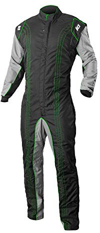 K1 Race Gear CIK/FIA Kar-Rennanzug, Level 2, zugelassen, Grün, Größe XXXS