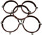 Collier de serrage 200mm, 5 pièces / Collier de ventilation avec insert d'insonorisation, filetage combiné M8/M10, zingué