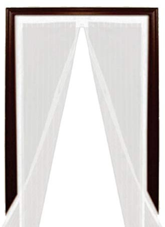 White Magnetic Door, Fly Screen Mesh Curtain Keep Away Mosquitoes Insect Bugs, Let Fresh Air in, No Tools Required - Fits onto Single Doors, Sliding Doors, Campers & More