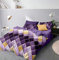 CoutureBridal Bettwäsche 135x200 cm Violett Lila Kariert Marmor Wendebettwäsche Microfaser Modern Bettbezug mit Reißverschluss und Kissenbezug 80x80cm