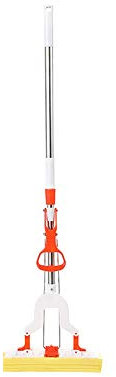 LHTCZZB Falten einziehbarer Mopp quetschen Wasser Faule Reinigungswerkzeug Edelstahl + PVA Gummi Baumwolle + Kunststoff Material geeignet für hängende Lagerung Familienzimmer Küche Bad Mop (orange)
