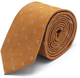 Brera67: elegante rostfarbige Blumen Krawatte aus Seide und Wolle 148 x 8 | Krawatten für Herren | Krawatte Jungen | Accessoires Männer für Jacke und Anzug