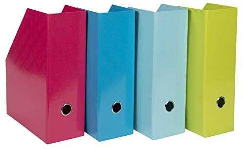 Exacompta 90720E 2er Pack Premium Stehsammler 1928 aus stabilem Karton mit laminiertem Papier überzogen DIN A4 10cm Rückenbreite 2 Stück in gleicher Farbe, Zufallsfarbe