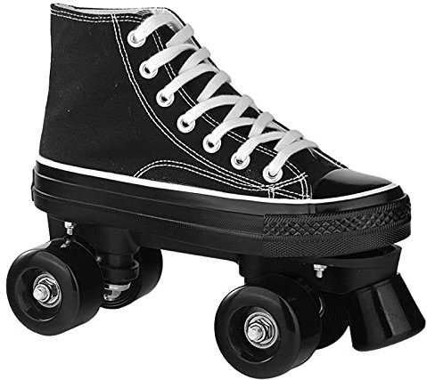 SEJNGF Rollschuhe Damen,Rollschuhe Erwachsene,Rollschuhe Herren,Rollschuhe Sneakers,Schuhe Mit Rollen,Quad Skate Rollschuhe,Outdoor Sportschuhe Für Erwachsene,Rollschuhe Schwarz,SchwarzesRad2-39