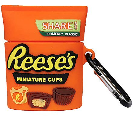 Kompatibel mit Airpod-Hülle, 1/2 Blättern, modische Schutzhülle für Airpod-Hülle Reese, lustige Jungen Mädchen Kinder Teenager Frauen Hüllen für Airpods 2 & 1 (Rees Chocolate)