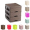 Plastic Desktop Storage Unit with Drawers, Stationary Arts Drawer Desktop Tabletop Organiser Storage Tower Unit for Office Bedroom Garage ((17 x 13.5 x 17cm - 3 Drawers Dark Brown Rattan))