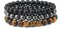 Adramata 3 Stück 8mm Natürliche Edelstein Armband Set für Damen Herren - Chakra Schutz Stapelbar - Tigerauge/Schwarzer Obsidian/Hämatit Perlen