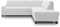 DOMO. collection Ecksofa Londrina, Sofa mit Schlaffunktion in L-Form, Eckcouch, Ecksofa, Polsterecke, Schlafsofa 243 x 209 x 84 cm (BxTxH), silber weiß