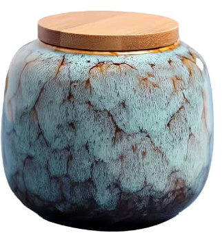 NS Online Kleine Urne für menschliche Asche – Grüne Keramik-Deko-Token Beerdigung Mini-Urne, 6,3 cm Gedenkurne für Erwachsene, Kinder und Haustiere, fasst 2,5 Kubikzoll – 1 Stück