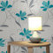 TADESSI Tapete Blumen Florentin M1-No.2154 | Papiertapete | Blau | Grau | Floral