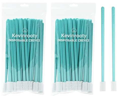 Kevinrooty 100PCS Disposable Crevice Cleaning Brush Tool kit, Disposable Toilet Brush, Disposable Toilet seat Cleaner Tool (Blue)