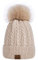 Alepo Damen Winter Mütze Mit Bommel - Warme Beanie Mit Fleece Gefütterte Weiche Skimanschettenmütze (Haferflocken)