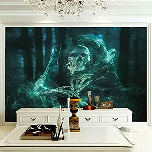 XLMING Abstrakte Totenkopf-Tapete, Fotoposter, Dekor, Wohnzimmer, Schlafzimmer, Kinderzimmer, Korridor, Wandbilder, W fototapete 3d effekt tapete Wohnzimmer Schlafzimmer Hintergrundbild-150cm×105cm