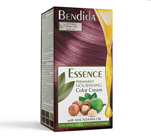 Bendida permanent haarfarbe – haartönung, rot, braun, abmattierung blond, schwarz, aschblond, haarfarben mit macadamiaöl, Haarfärbemittel mit langanhaltende farbe 120ml (6.26 Wildkirsche)