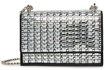 Betsey Johnson Damen Convertible Flap Bag Shine On wandelbare Klappentasche, Schwarz