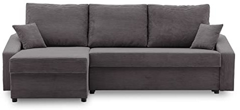 Ecksofa Dorma mit schlaffunktion, einfacher Aufbau, modernes Design, polstermöbel. Schlafcouch zum Wohnzimmer. Widerstandsfähiges, Minimalistisches Design (POSO 022)