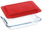 Glas-Auflaufform für Ofen, Glas-Ofenform Lasagne (mit Deckel-1.5L)